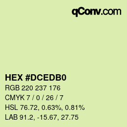 颜色代码: HEX #DCEDB0 | qconv.com