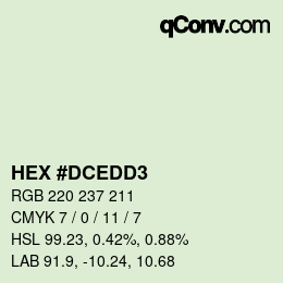 カラーコード: HEX #DCEDD3 | qconv.com