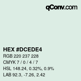 カラーコード: HEX #DCEDE4 | qconv.com