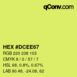 Color code: HEX #DCEE67 | qconv.com