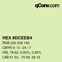 Color code: HEX #DCEEB4 | qconv.com