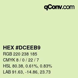 Color code: HEX #DCEEB9 | qconv.com