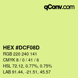Color code: HEX #DCF08D | qconv.com