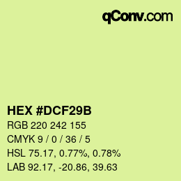 Color code: HEX #DCF29B | qconv.com