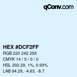 Color code: HEX #DCF2FF | qconv.com