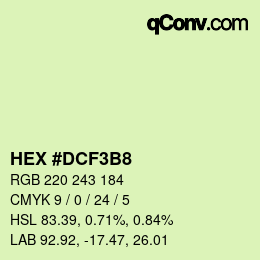 カラーコード: HEX #DCF3B8 | qconv.com