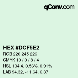 颜色代码: HEX #DCF5E2 | qconv.com