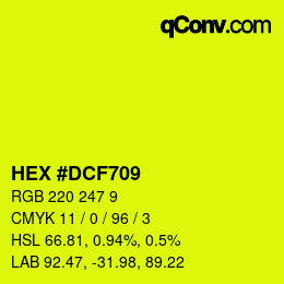 Color code: HEX #DCF709 | qconv.com