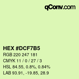 カラーコード: HEX #DCF7B5 | qconv.com