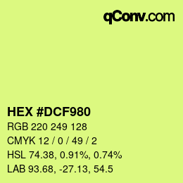 Color code: HEX #DCF980 | qconv.com