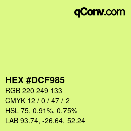 カラーコード: HEX #DCF985 | qconv.com