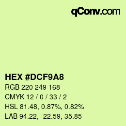 Color code: HEX #DCF9A8 | qconv.com