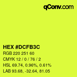 Color code: HEX #DCFB3C | qconv.com