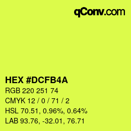 Color code: HEX #DCFB4A | qconv.com