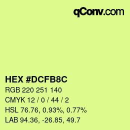 カラーコード: HEX #DCFB8C | qconv.com