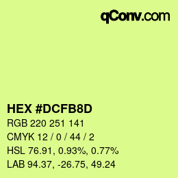 カラーコード: HEX #DCFB8D | qconv.com