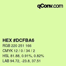 カラーコード: HEX #DCFBA6 | qconv.com