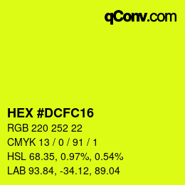 カラーコード: HEX #DCFC16 | qconv.com