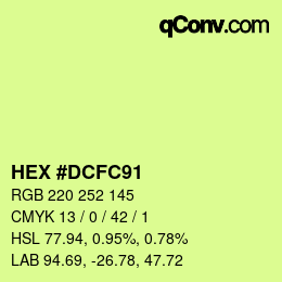 カラーコード: HEX #DCFC91 | qconv.com