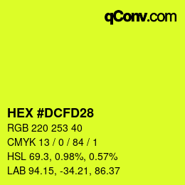 カラーコード: HEX #DCFD28 | qconv.com