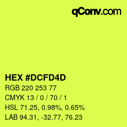 カラーコード: HEX #DCFD4D | qconv.com