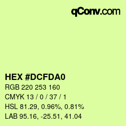 カラーコード: HEX #DCFDA0 | qconv.com