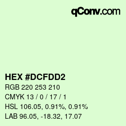 カラーコード: HEX #DCFDD2 | qconv.com