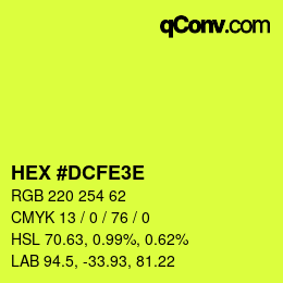 カラーコード: HEX #DCFE3E | qconv.com