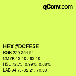 カラーコード: HEX #DCFE5E | qconv.com