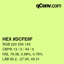 カラーコード: HEX #DCFE8F | qconv.com