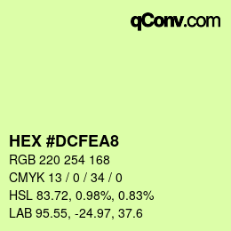 Color code: HEX #DCFEA8 | qconv.com