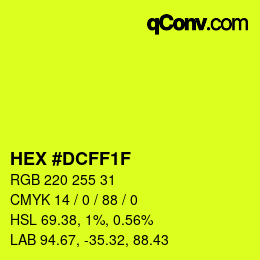 颜色代码: HEX #DCFF1F | qconv.com
