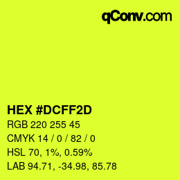 Color code: HEX #DCFF2D | qconv.com