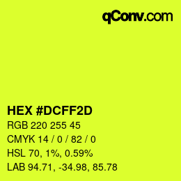 カラーコード: HEX #DCFF2D | qconv.com