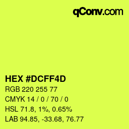 颜色代码: HEX #DCFF4D | qconv.com
