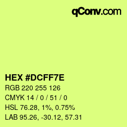 Color code: HEX #DCFF7E | qconv.com