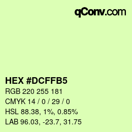 Color code: HEX #DCFFB5 | qconv.com