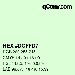 Color code: HEX #DCFFD7 | qconv.com