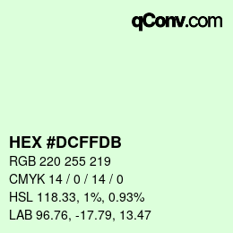 Color code: HEX #DCFFDB | qconv.com