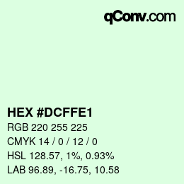 Farbcode: HEX #DCFFE1 | qconv.com