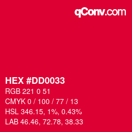 Color code: HEX #DD0033 | qconv.com