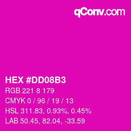 カラーコード: HEX #DD08B3 | qconv.com