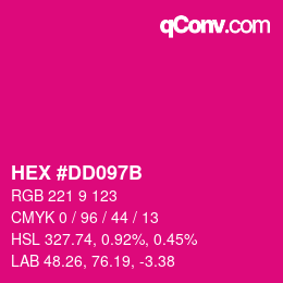 颜色代码: HEX #DD097B | qconv.com