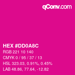 颜色代码: HEX #DD0A8C | qconv.com