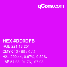 Color code: HEX #DD0DFB | qconv.com
