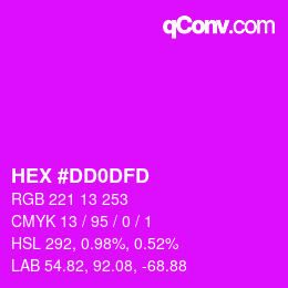 颜色代码: HEX #DD0DFD | qconv.com