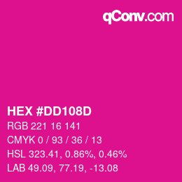 Color code: HEX #DD108D | qconv.com