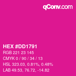 Código de color: HEX #DD1791 | qconv.com