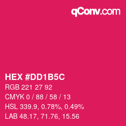 カラーコード: HEX #DD1B5C | qconv.com