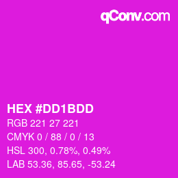 Color code: HEX #DD1BDD | qconv.com